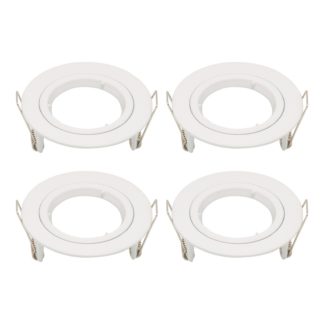 An Image of GU10 Fixed Downlight 4 Pack - White Finish