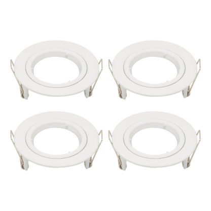 An Image of GU10 Fixed Downlight 4 Pack - White Finish