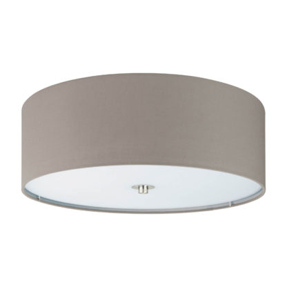 An Image of Eglo Pasteri Large Flush Light - Taupe