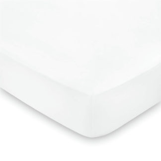 An Image of Peacock Blue Hotel 600 Thread Count Plain Dye Fitted Sheet - Single - White