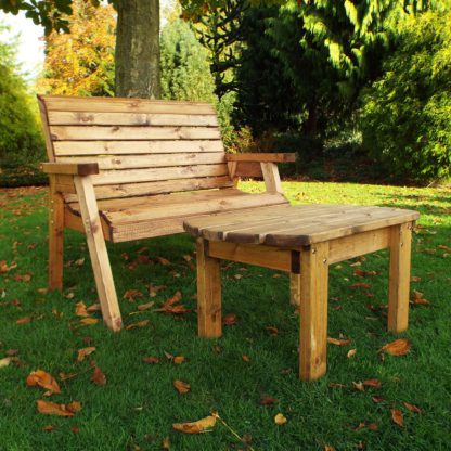 An Image of Charles Taylor 2 Seater Wooden Deluxe Bench Set Natural