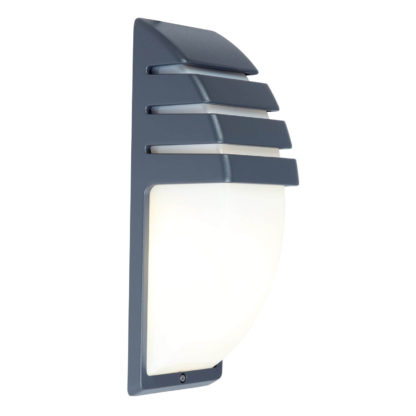 An Image of Lutec City Outdoor Bulkhead Wall Light In Dark Grey