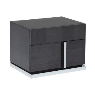 An Image of Borgia 2 Drawer Night Stand (Left Hand), Grey High Gloss