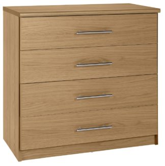 An Image of Argos Home Normandy 4 Drawer Chest - Oak Effect
