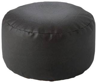 An Image of Argos Home Drew Faux Leather Footstool - Chocolate