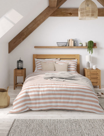 An Image of M&S 2 Pack Cotton Mix Striped Bedding Sets