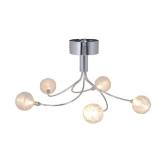 An Image of Crackle 5 Light Fitting - Chrome