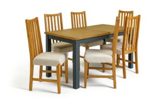An Image of Habitat Kent Wood Veneer Dining table & 6 Rosmond Oak Chairs