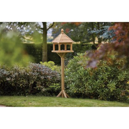 An Image of RHS Anchor Fast Square Bird Table Slate Roof