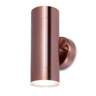 An Image of Lutec Rado Up And Down Outdoor Wall Light In Copper