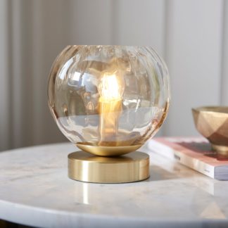 An Image of Vogue Arkoma Glass Table Lamp Brass