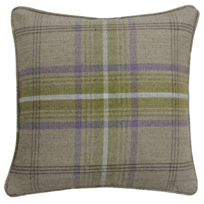 An Image of Beige Tartan Thistle Cushion