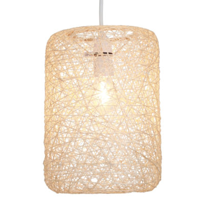 An Image of Abaca Straight Cylinder Pendant - Natural
