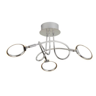 An Image of Morgan 3 Light LED Ring Ceiling Fitting - Chrome and White