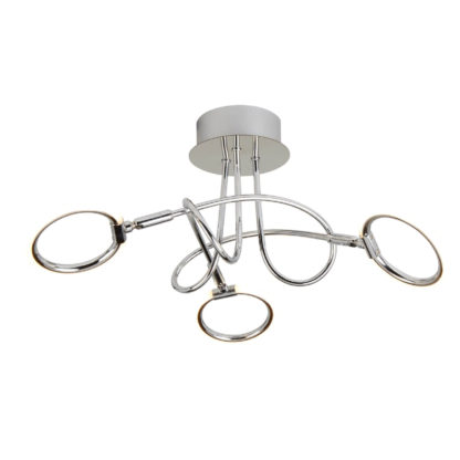 An Image of Morgan 3 Light LED Ring Ceiling Fitting - Chrome and White