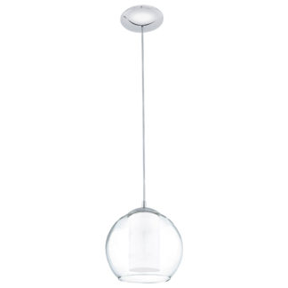 An Image of Eglo Bolsano 1 Light Pendant Light - Chrome