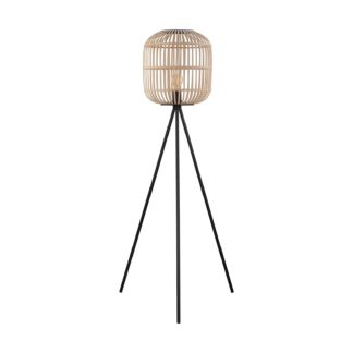 An Image of Eglo Bordesley Wooden Floor Lamp