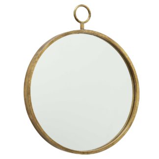 An Image of Hanging Gold Round Mirror