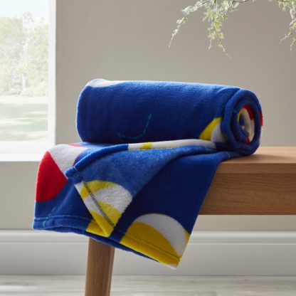 An Image of Beach Ball Fleece Blanket Royal Blue