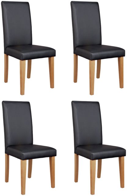 An Image of Argos Home Pair of Midback Dining Chairs - Black