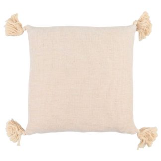 An Image of Beige Tassel Cushion