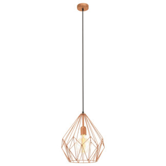 An Image of Eglo Carlton Pendant Light - Copper-Coloured