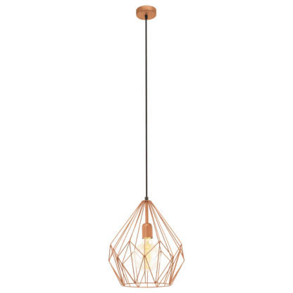4bb6fad31be8acad1e793cfd3c0f050035973176bbc09be05aa82480a9f071e9.jpg An Image of Eglo Carlton Pendant Light - Copper-Coloured
