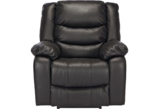 An Image of Argos Home Leather Massage Power Recliner Chair - Black
