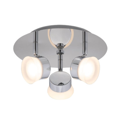 An Image of Paisley LED Bathroom Round Plate Spotlight - 3 x 4.5W