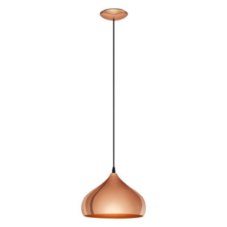 An Image of Eglo Hapton Pendant Ceiling Light - Copper