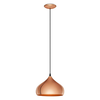 An Image of Eglo Hapton Pendant Ceiling Light - Copper