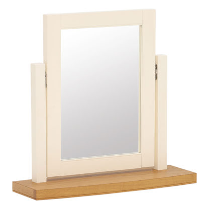 An Image of Carrington Vanity Mirror Ivory and Oak