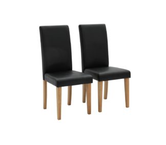 An Image of Argos Home Pair of Midback Dining Chairs - Black