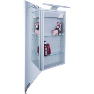 An Image of Croydex Jefferson Single Door Illuminate Aluminium Bathroom Cabinet