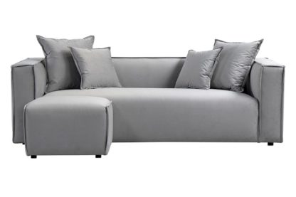 51ee53b75c1fc8300ecb022fe480609774eb4b07c2bbdc05c14f02d5a9491219.jpg An Image of Max Three Seat Corner Sofa - Dove Grey