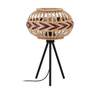 An Image of EGLO Dondarrion Decorative Natural Wood Table Lamp