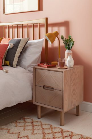 An Image of Habitat Halden Skandi 2 Piece Bedside Table Set - Natural