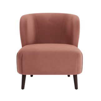 An Image of Ava Blush Eco Velvet Chair Blush (Pink)