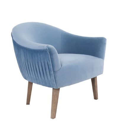 An Image of Lacey Velvet Accent Chair - Blue Blue