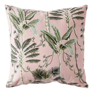 An Image of Palm Print Cushion - Blush