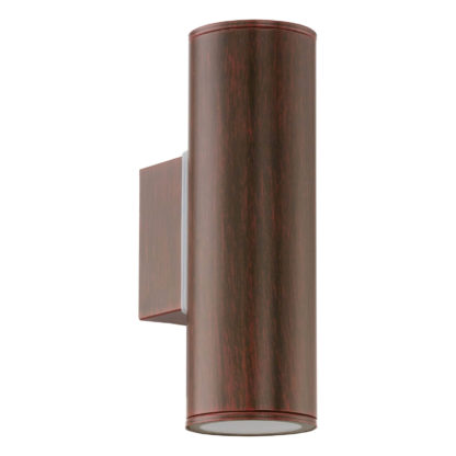 An Image of Eglo Riga Outdoor LED Up/Down Light - Brown