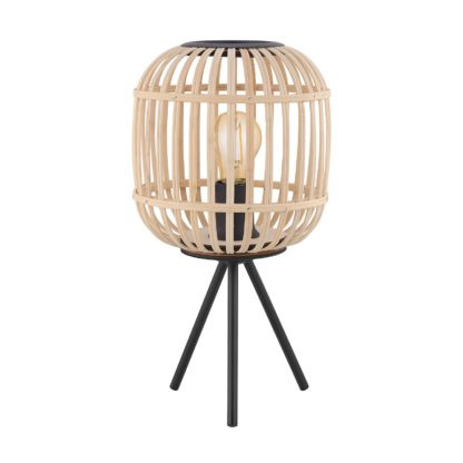 An Image of Eglo Bordesley Wooden Table Lamp