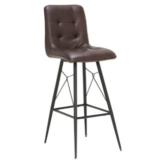 An Image of Linnet Bar Stool, Brown and Black