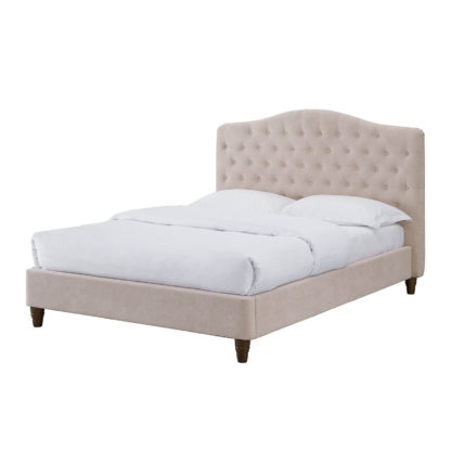 56feae91e9f22406e7fe278a0dfa2e1102bab7998d7c9076915d070d6faa0c03.jpg An Image of Sorrento Double Bed - Pink - Velvet