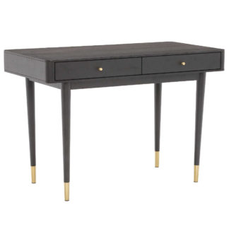 An Image of Cannelle Desk, Black Ash with Black and Gold Leg