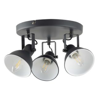 An Image of Alfie 3 Lamp Spotlight, Plate, Grey