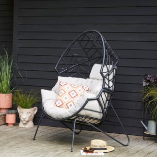 An Image of San Marino Black Pod Chair Black