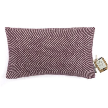 An Image of Country Living Wool Check Cushion - 50x50cm - Grape