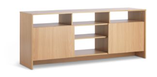 An Image of Habitat Turin 2 Door Extra Large TV Unit - Oak Effect