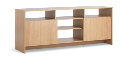 An Image of Habitat Turin 2 Door Extra Large TV Unit - Oak Effect